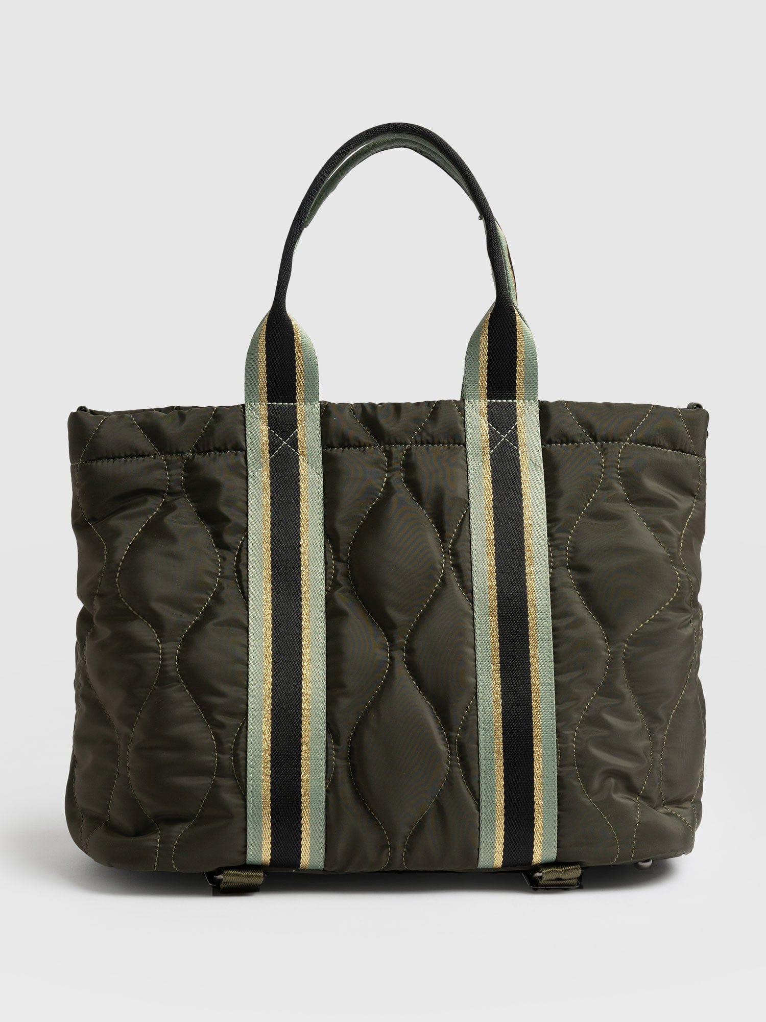 Quilted Tote Bag Khaki - Women's Tote Bags | Saint + Sofia® EU